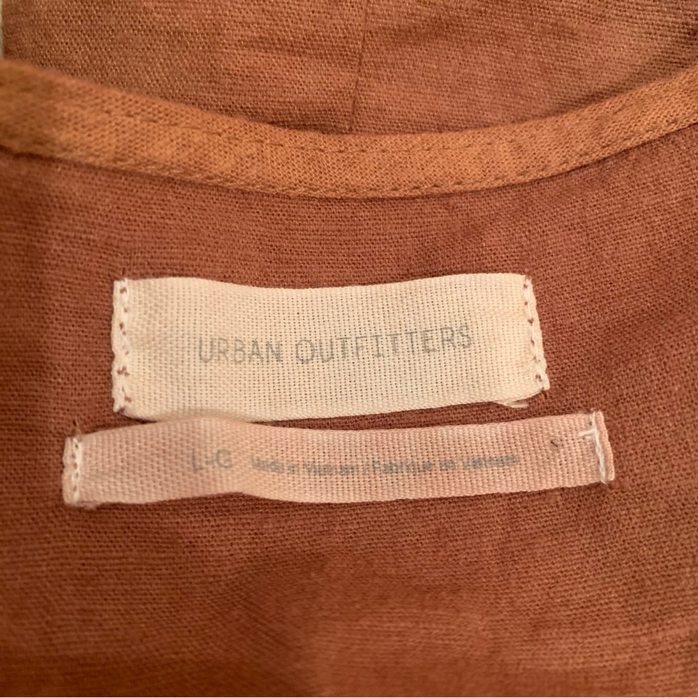 Urban Outfitters Sleeveless Mini Dress Tan/Chocolate Brown - Picture 6 of 8
